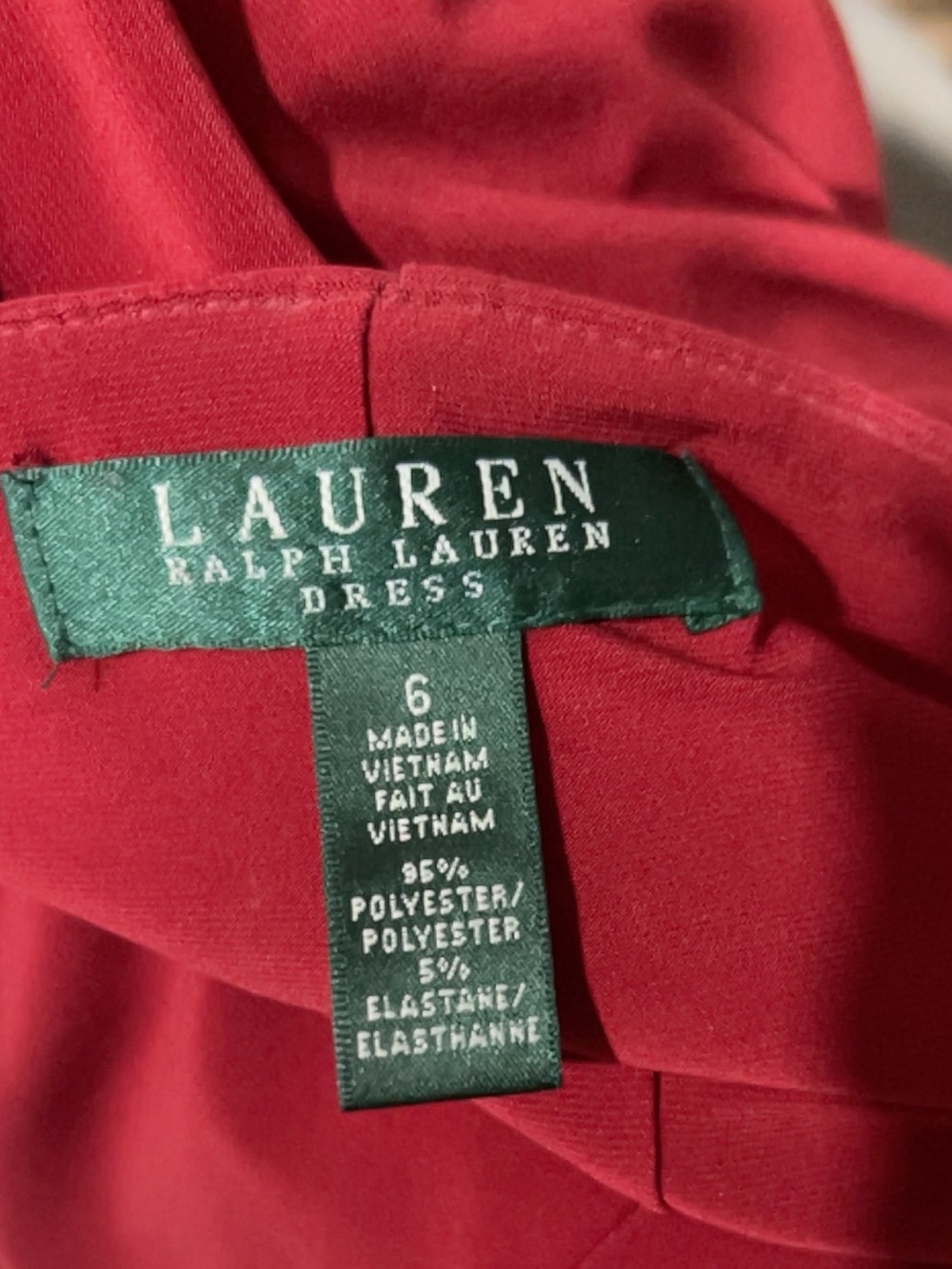 Lauren Ralph Lauren Red Cowl Neck Ruched Sheath Midi Dress Size 6 - Picture 7 of 9
